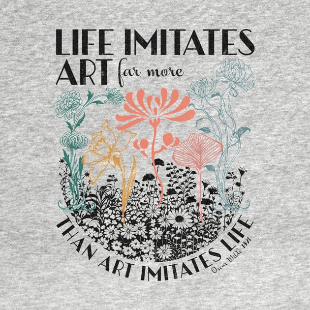 Oscar Wilde art quote, Art Nouveau boho floral design by PoeticTheory